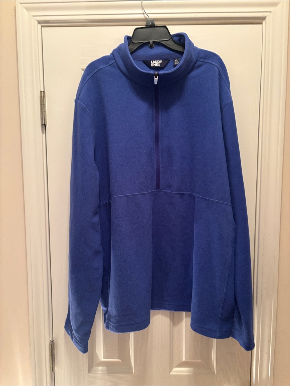 NWOT Lands' End Men's Blue Quarter-Zip Fleece Pullover